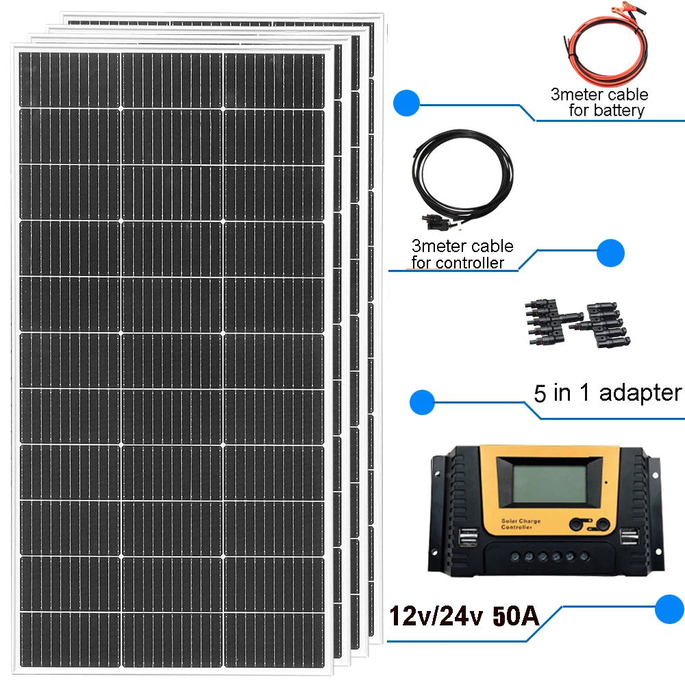 Rigid Glass Solar Panel Modules 1200W 720W 600W 480W 360W 240W 120W Photovoltaic Module 18V Monocrystalline cell Battery Charger Rigid Glass Solar Panel Modules 1200W 720W 600W 480W 360W 240W 120W Photovoltaic Module 18V Monocrystalline cell Battery Charger
