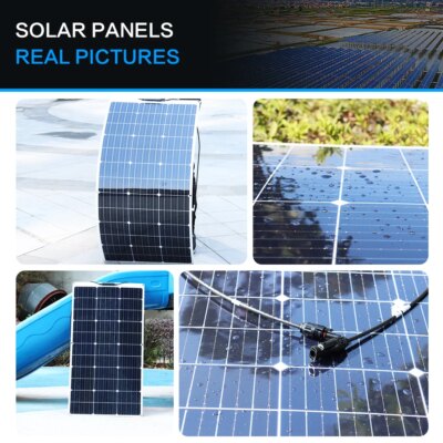 1PCS ~10PCS 100W 18V Solar Panel 100 W 200W 300W 400w 500w 800w 1000w  Monocrystalline Flexible Paneles Solares 12V/24V Battery - Image 6