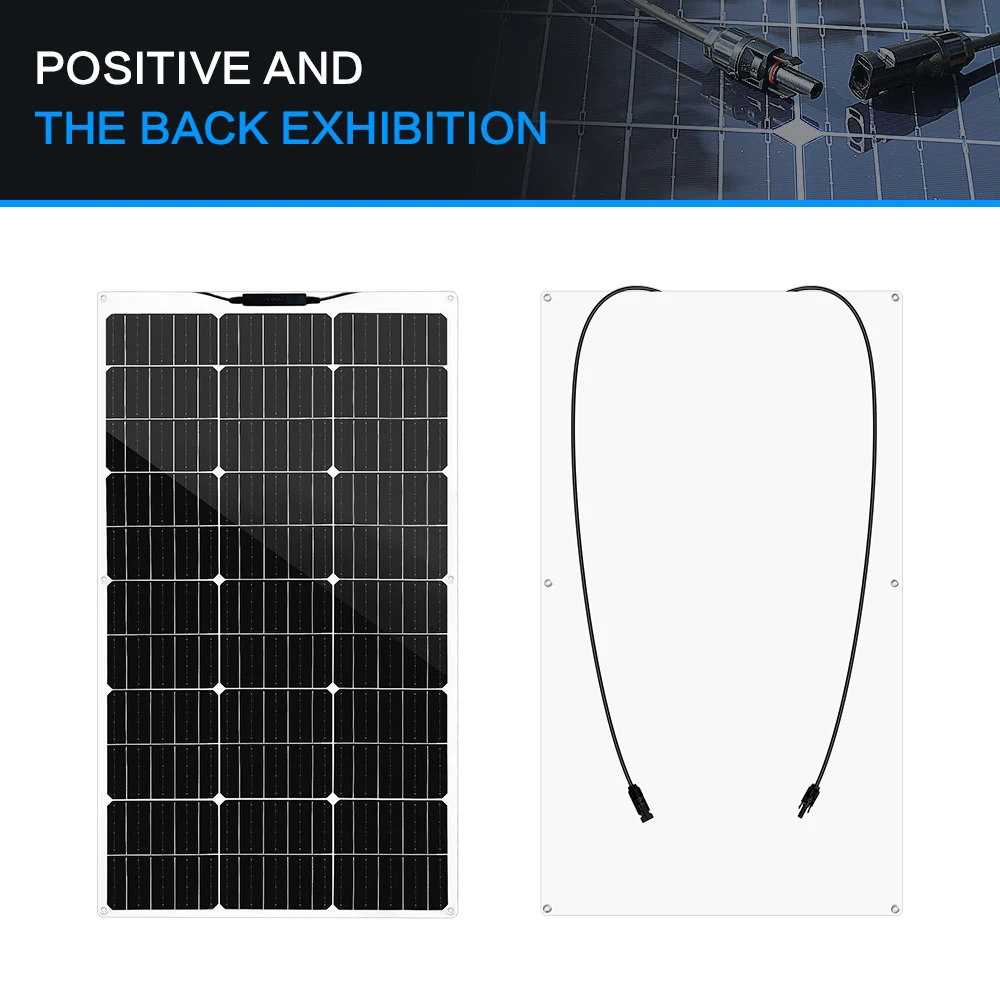 1PCS ~10PCS 100W 18V Solar Panel 100 W 200W 300W 400w 500w 800w 1000w Monocrystalline Flexible Paneles Solares 12V/24V Battery 1PCS ~10PCS 100W 18V Solar Panel 100 W 200W 300W 400w 500w 800w 1000w Monocrystalline Flexible Paneles Solares 12V/24V Battery