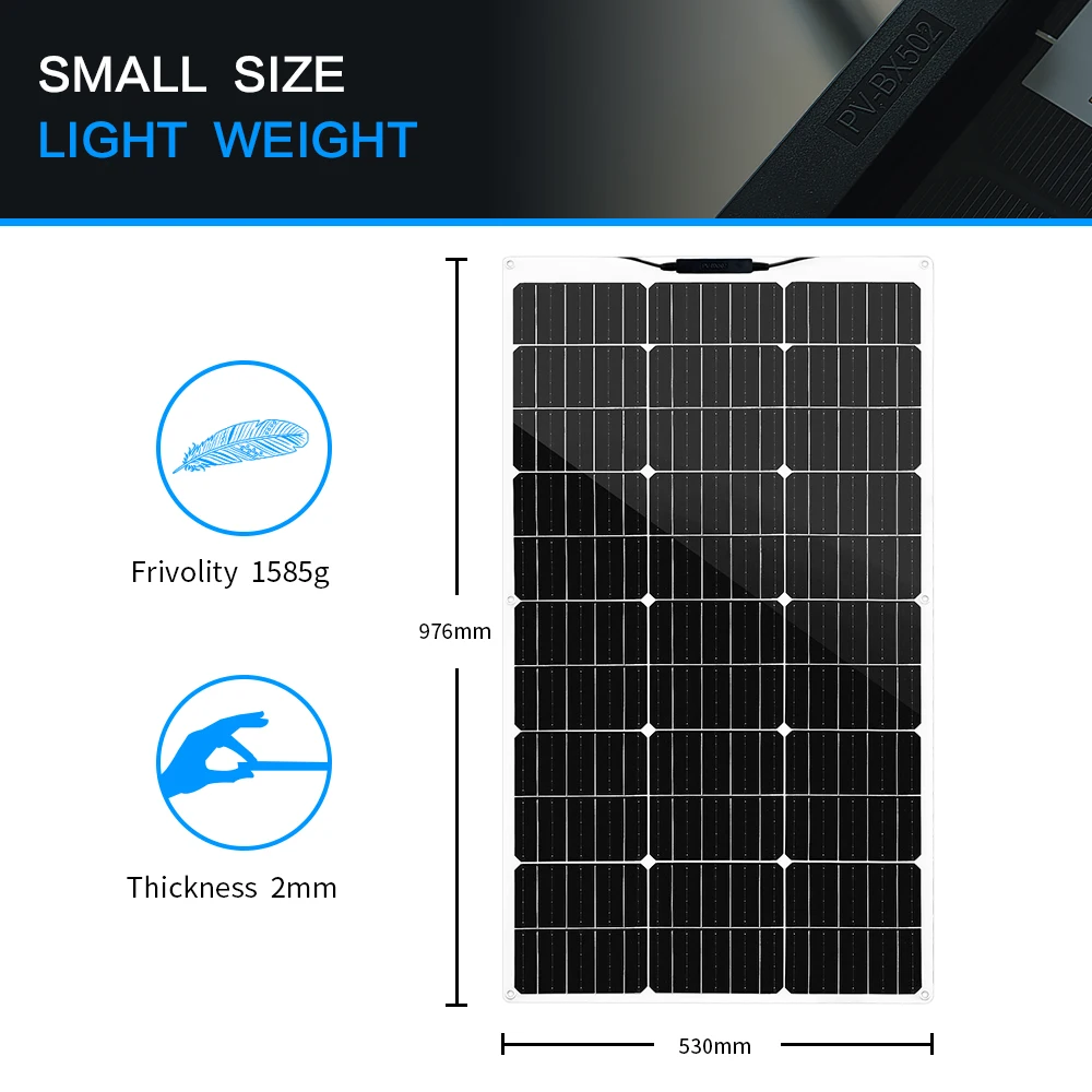 1PCS ~10PCS 100W 18V Solar Panel 100 W 200W 300W 400w 500w 800w 1000w Monocrystalline Flexible Paneles Solares 12V/24V Battery 1PCS ~10PCS 100W 18V Solar Panel 100 W 200W 300W 400w 500w 800w 1000w Monocrystalline Flexible Paneles Solares 12V/24V Battery