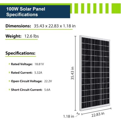 Solar Power Kit | LiFePO4 Lithium Battery |  Mono Rigid Solar Panels, PWM Solar Charge Controller | RV, Trailer, Camper, Marine - Image 6