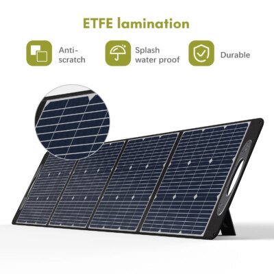 OUKITEL Solar Panel PV200 200 Watt Foldable Solar Panel for Power Station Solar Generator Charging P2001/CN505/P501 Portable Adj - Image 3