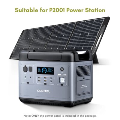 OUKITEL Solar Panel PV200 200 Watt Foldable Solar Panel for Power Station Solar Generator Charging P2001/CN505/P501 Portable Adj