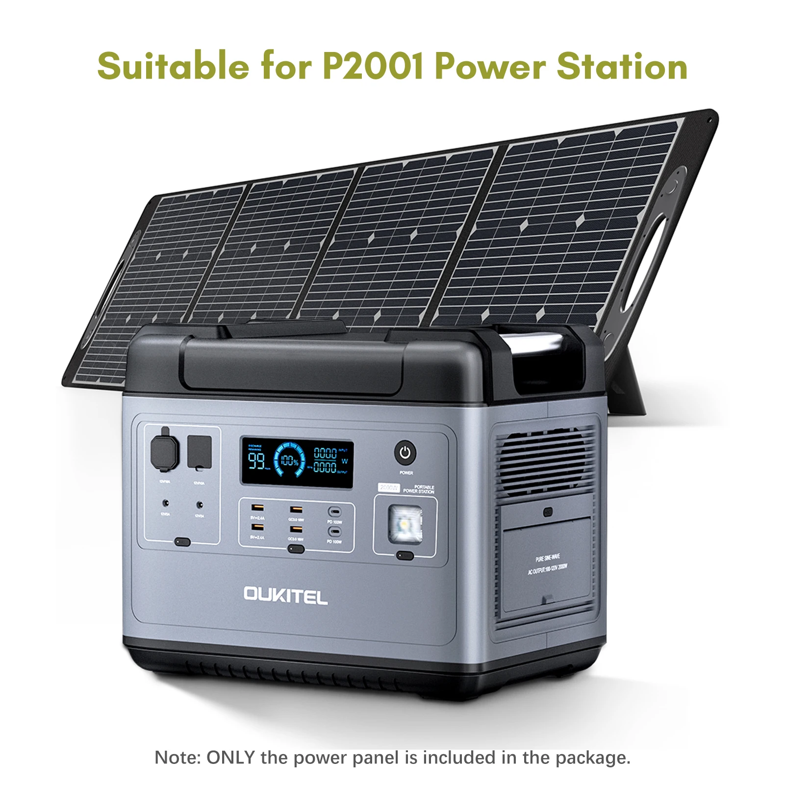 OUKITEL Solar Panel PV200 200 Watt Foldable Solar Panel for Power Station Solar Generator Charging P2001/CN505/P501 Portable Adj