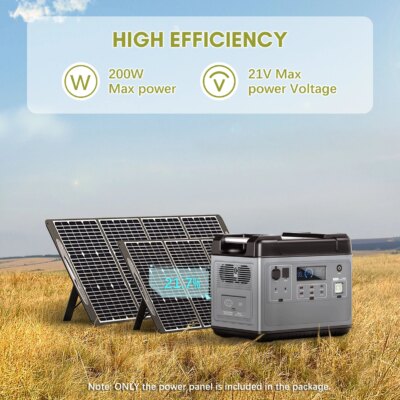 OUKITEL Solar Panel PV200 200 Watt Foldable Solar Panel for Power Station Solar Generator Charging P2001/CN505/P501 Portable Adj - Image 6