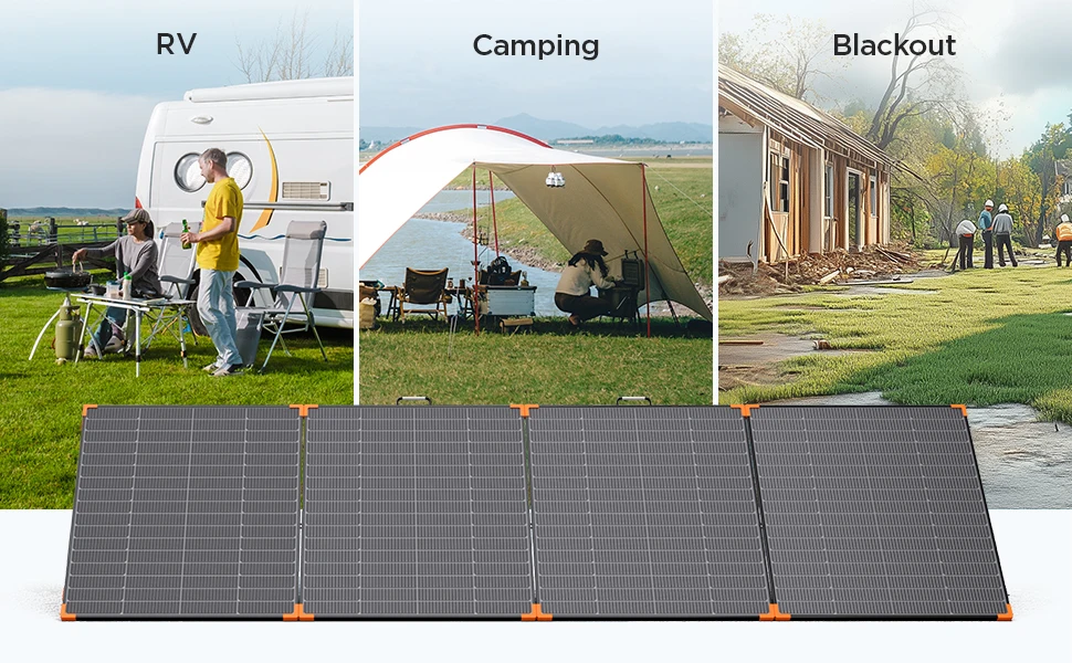 ZOUPW 450 Watt Portable Solar Panel, 38V Foldable N-Type 16BB for Power Station/Solar Generator, 25% Efficiency, IP68 Waterproof