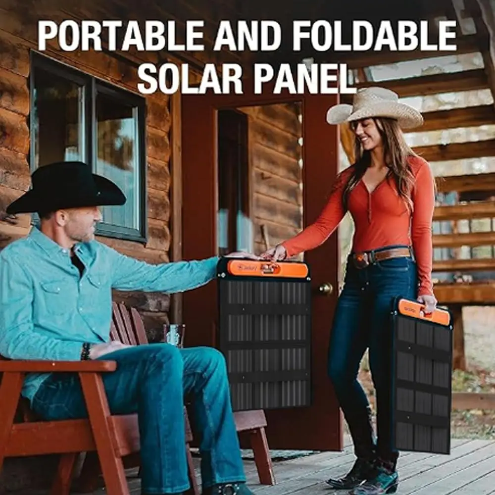 Bifacial 100W Portable Solar Panel Dual-Sided Energy High Efficiency Solar Cells Water Resistant Jackery Power Stations Camping