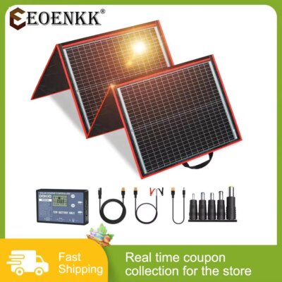 Portable Foldable Solar Panel 18V 100W 160W 200W 300W with 12V Controller to Charge Battery suitable for Camp