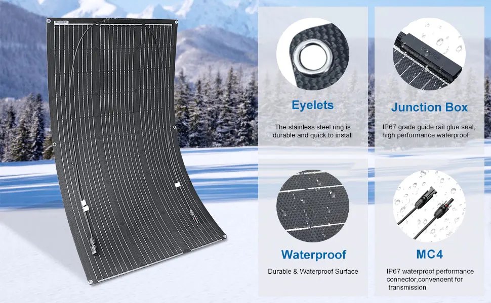 ETFE Flexible Solar Panel 100 W 200W 300W 12 V 24 V Monocrystalline Photovoltaic Module
