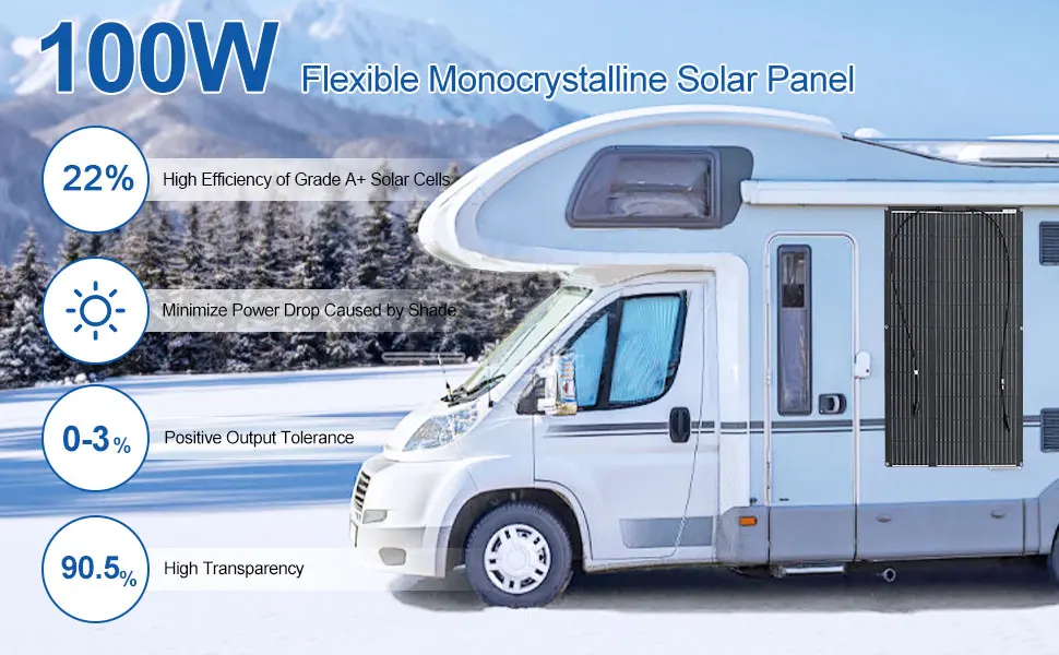 ETFE Flexible Solar Panel 100 W 200W 300W 12 V 24 V Monocrystalline Photovoltaic Module