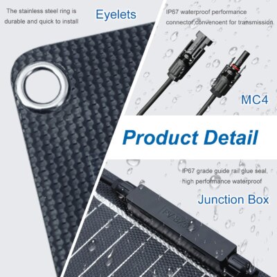 ETFE Flexible Solar Panel 100 W 200W 300W 12 V 24 V Monocrystalline Photovoltaic Module - Image 3