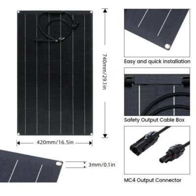 Super Power Solar Panel 500w1000w1500w2000w Suitable For RV Boat Car Household  Camping 18V 36V Battery Charger Solar Panel Kits - Image 3