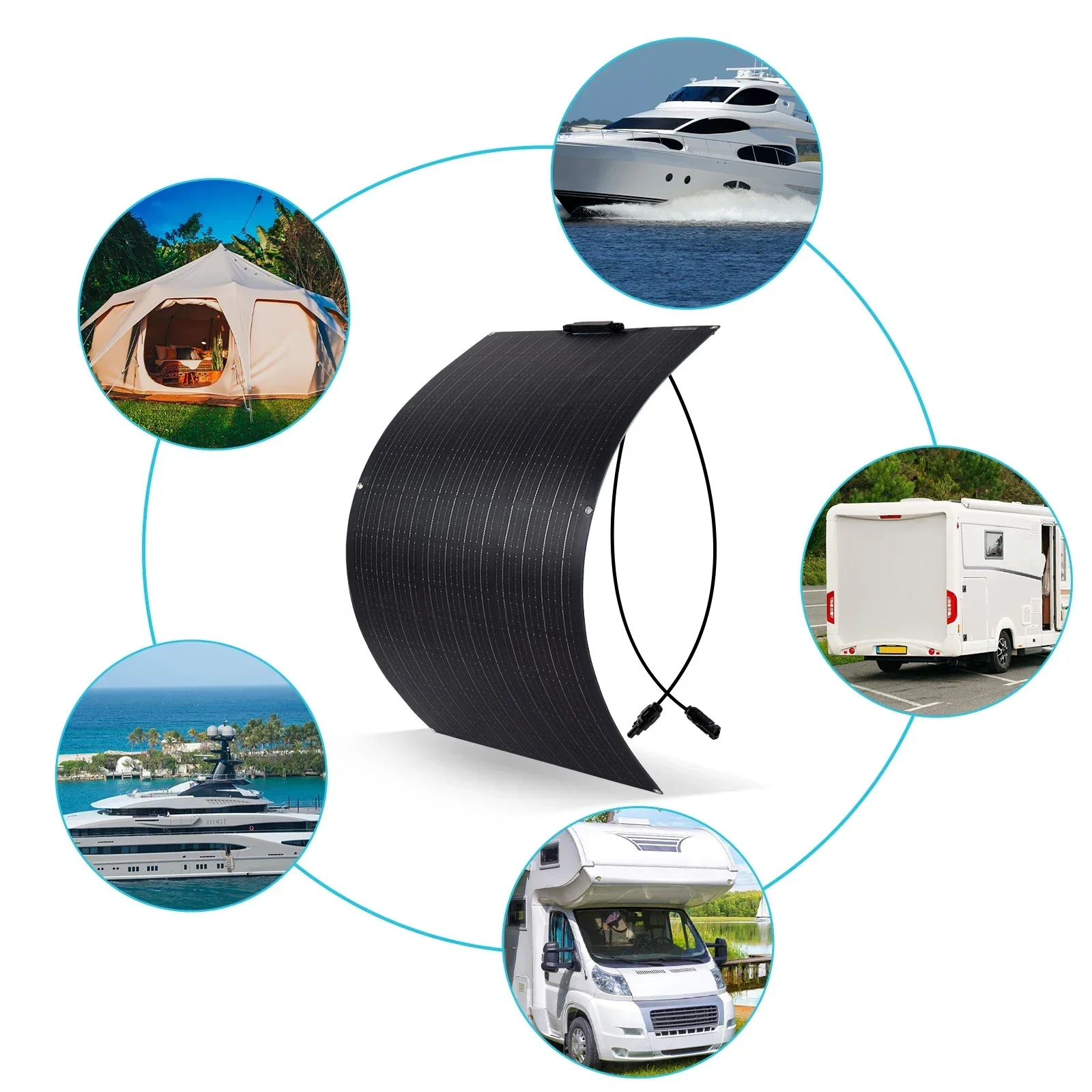 Super Power Solar Panel 500w1000w1500w2000w Suitable For RV Boat Car Household  Camping 18V 36V Battery Charger Solar Panel Kits