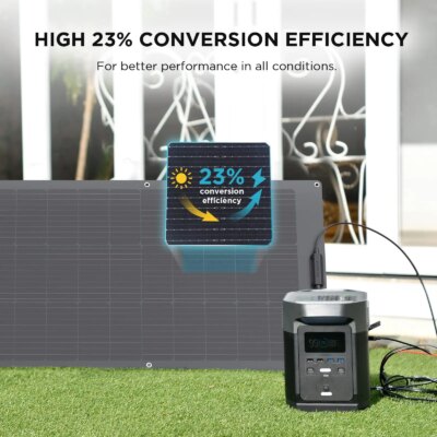 ECOFLOW  100W 12V Solar Panels, High Efficiency Monocrystalline PV Modules, IP68 Waterproofing, Ideal for RV& Marine Rooftop - Image 4