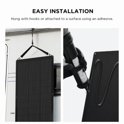 ECOFLOW  100W 12V Solar Panels, High Efficiency Monocrystalline PV Modules, IP68 Waterproofing, Ideal for RV& Marine Rooftop - Image 5