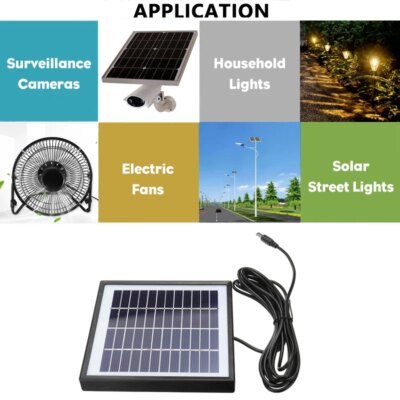 5W 12V Solar Panel Battery Charger Polysilicon Epoxy Panels Outdoor Portable Waterproof DIY For Car RV Boat 3m Cable - Image 5