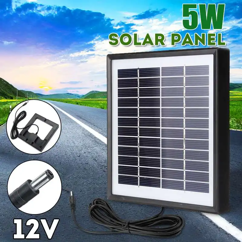 5W 12V Solar Panel Battery Charger Polysilicon Epoxy Panels Outdoor Portable Waterproof DIY For Car RV Boat 3m Cable 5W 12V Solar Panel Battery Charger Polysilicon Epoxy Panels Outdoor Portable Waterproof DIY For Car RV Boat 3m Cable