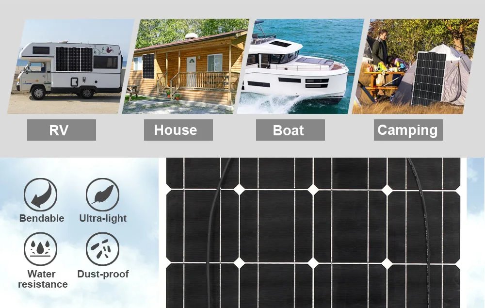 solar panel kit and 300w 200w 100w flexible solar panels 12v 24v high efficiency battery charger module solar panel kit and 300w 200w 100w flexible solar panels 12v 24v high efficiency battery charger module