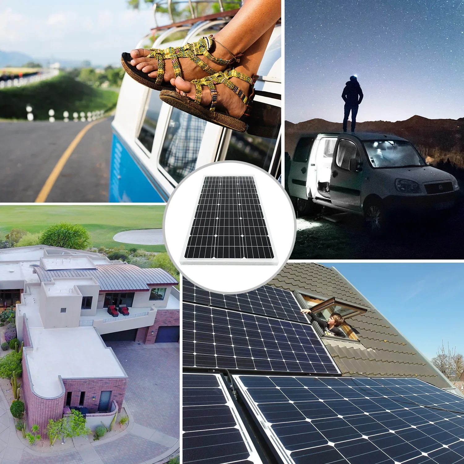 3000W Ultra high power solar panel 12V-24V efficient charging for outdoor household/camping solar power generation system
