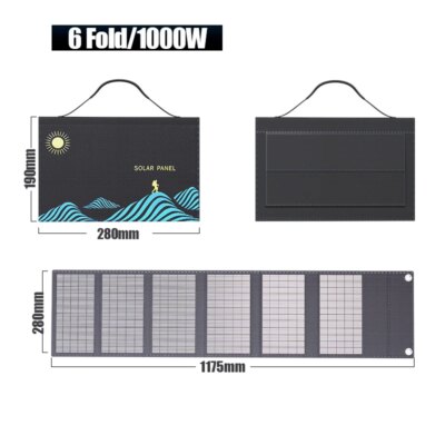 1000W Solar Panel Portable Folding Bag USB+DC Output Solar Charger Outdoor Power Supply for Home Mobile Phone Power Generator - Image 6