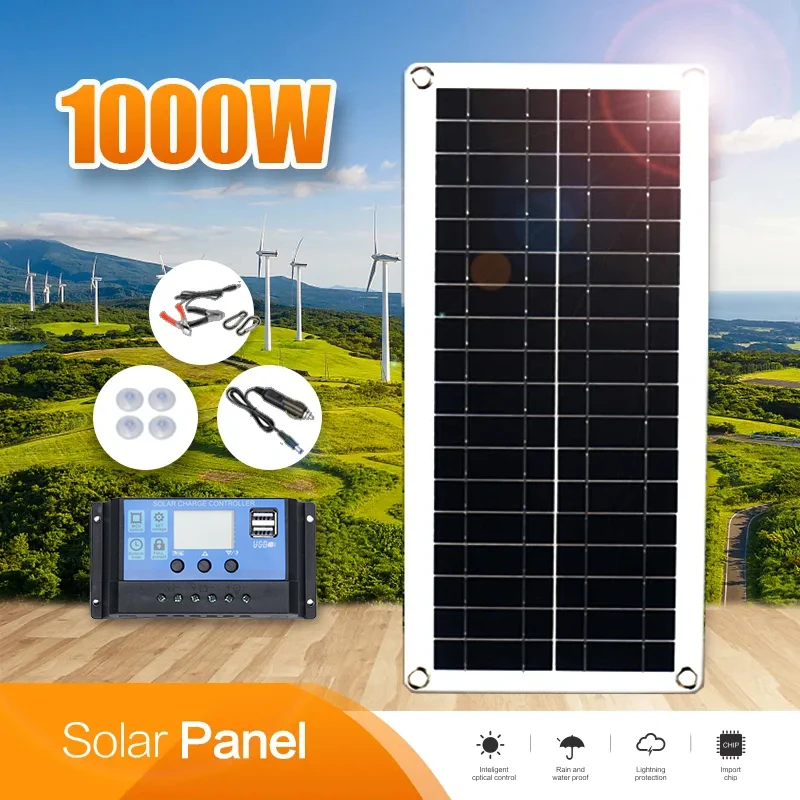 10-1000W Flexible Solar Panels For Outdoor Mobile Phone Charging  Outdoor Street Lights  Portable Appliances