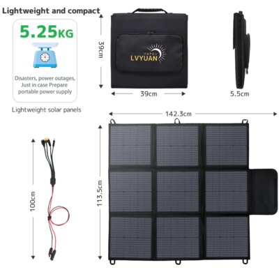 200W/400W Solar Panel Outdoor Power Generation Charging  For LifePo4 Foldable Power Station Solar Panel With Solar Output - Image 4
