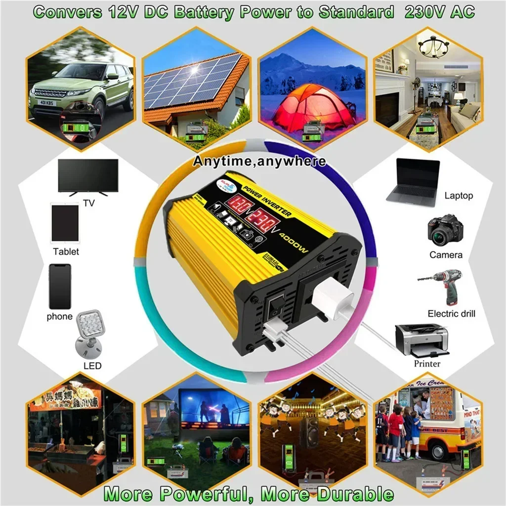 2000W Solar Panel Kit Inverter Solar Controller Waterpfoof Comping Solar Power 110V-220V Generation Intelligent Charging Board