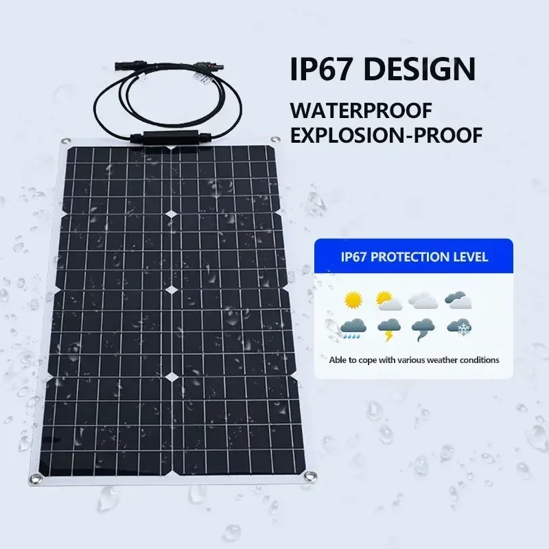 2000W Solar Panel Kit Inverter Solar Controller Waterpfoof Comping Solar Power 110V-220V Generation Intelligent Charging Board