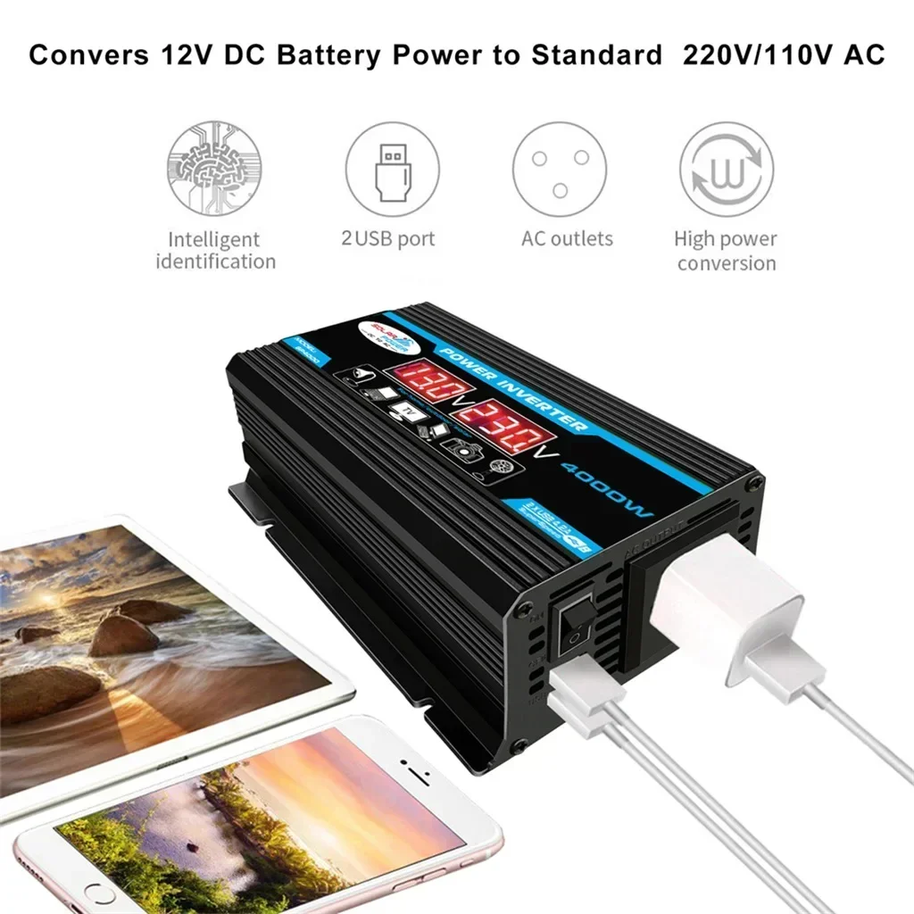 2000W Solar Panel Kit Inverter Solar Controller Waterpfoof Comping Solar Power 110V-220V Generation Intelligent Charging Board