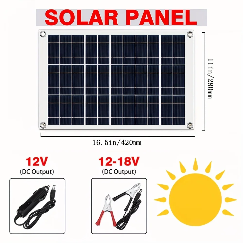 12V high-efficiency polycrystalline silicon solar panel power supply, 30-100A PWM controller, used for outdoor phone charger 12V high-efficiency polycrystalline silicon solar panel power supply, 30-100A PWM controller, used for outdoor phone charger