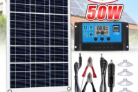 12V high-efficiency polycrystalline silicon solar panel power supply, 30-100A PWM controller, used for outdoor phone charger