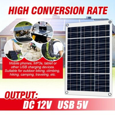 12V high-efficiency polycrystalline silicon solar panel power supply, 30-100A PWM controller, used for outdoor phone charger - Image 3