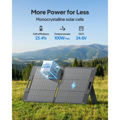 [US Stock]BLUETTI 100 Watt Solar Panel for Portable Power Station EB3A/AC50B/AC70/AC180, Foldable Solar Charger for RV - Image 6