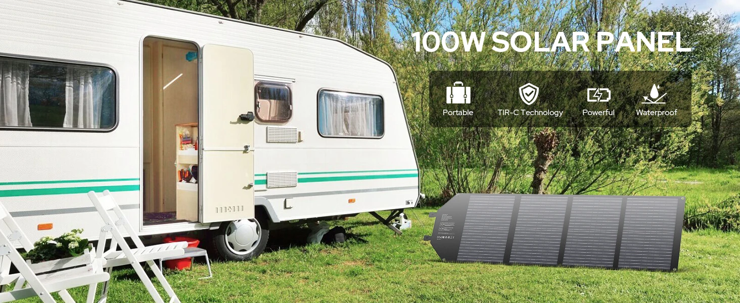 SinKeu Foldable Solar Panel 100W/60W/40W Portable Waterproof Solar Charger with USB DC Output for Power Station Solar Generator