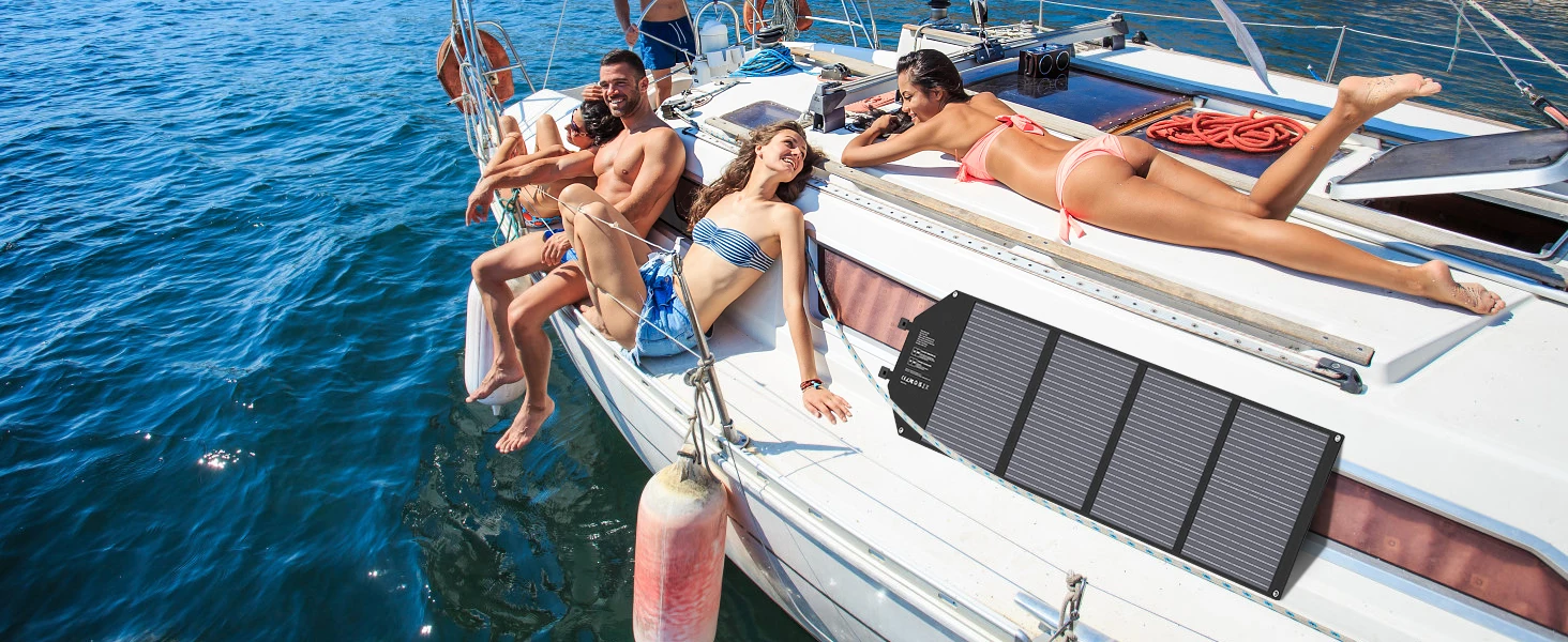 SinKeu Foldable Solar Panel 100W/60W/40W Portable Waterproof Solar Charger with USB DC Output for Power Station Solar Generator