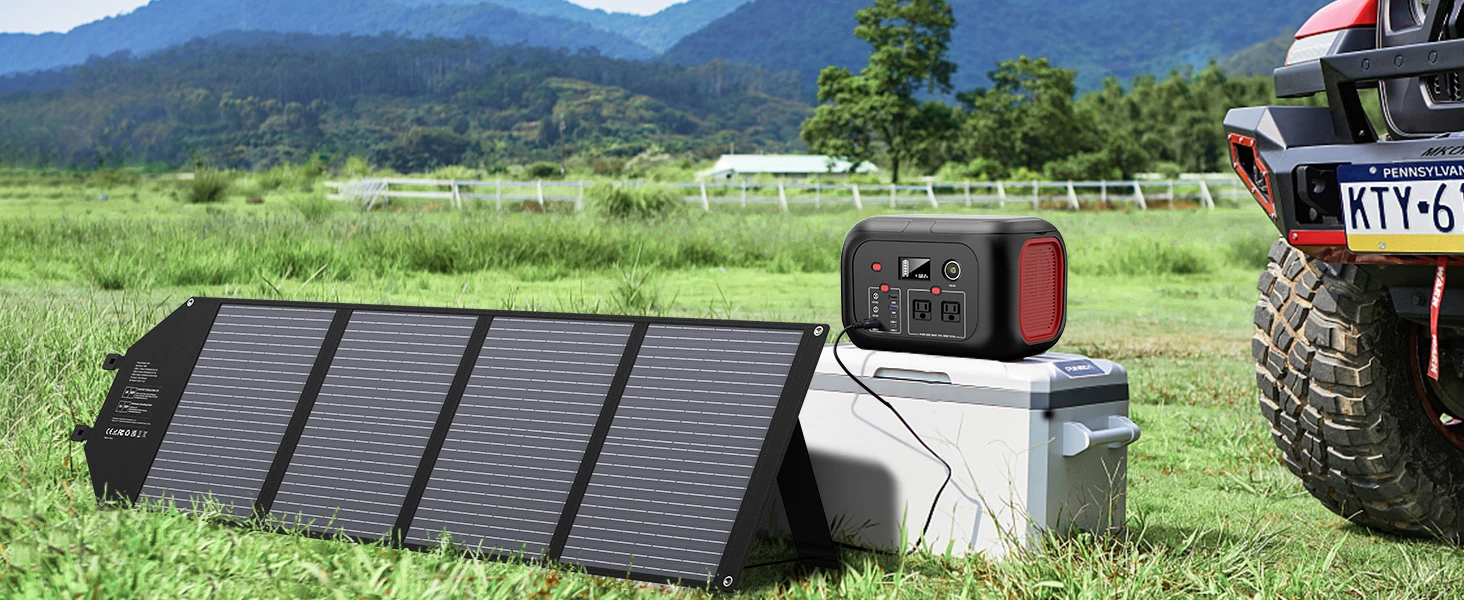 SinKeu Foldable Solar Panel 100W/60W/40W Portable Waterproof Solar Charger with USB DC Output for Power Station Solar Generator