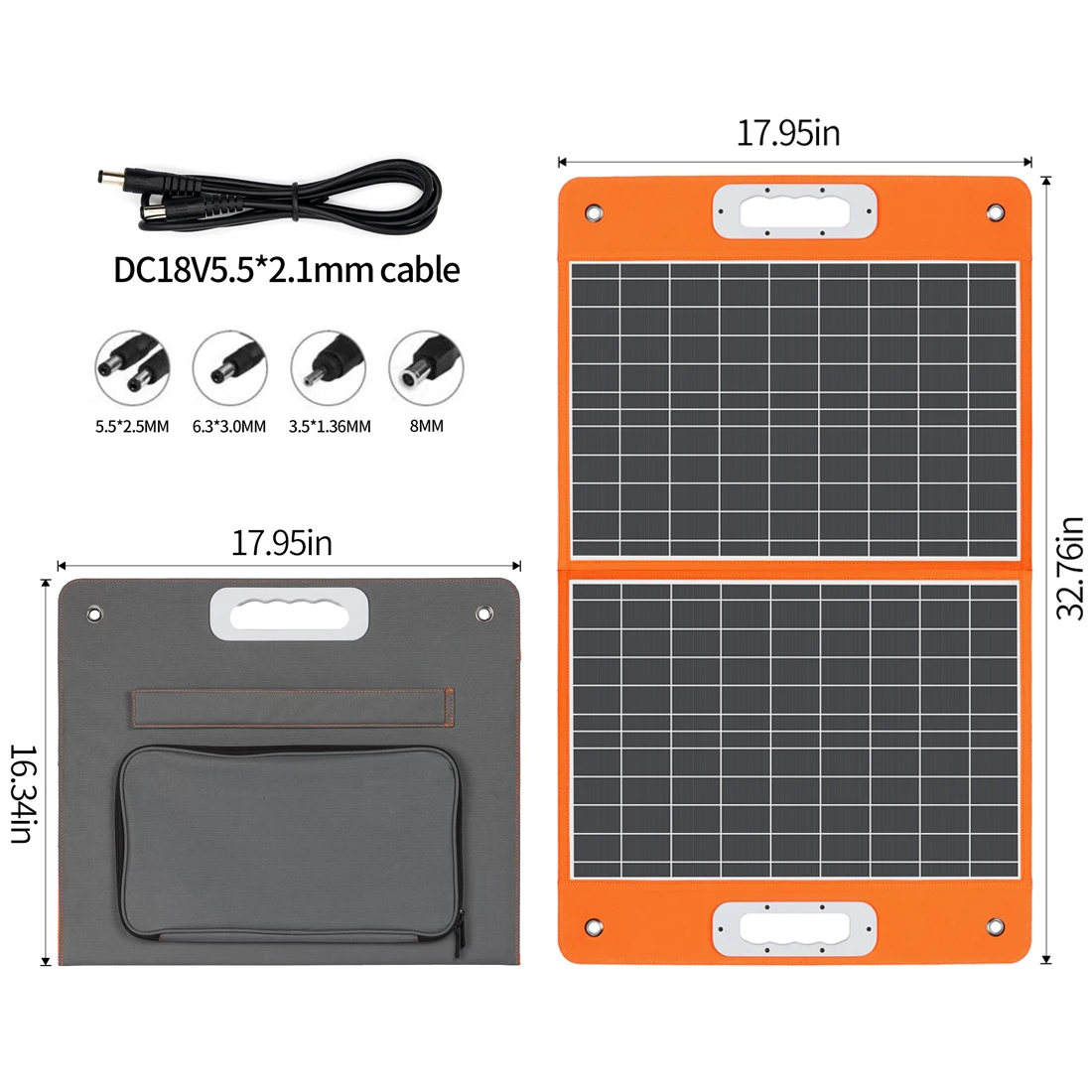 Portable Solar Panel 60W 18V Solar Charger Foldable Battery DC Output PD Type-c for Solar Generator Phones Tablets Portable Solar Panel 60W 18V Solar Charger Foldable Battery DC Output PD Type-c for Solar Generator Phones Tablets