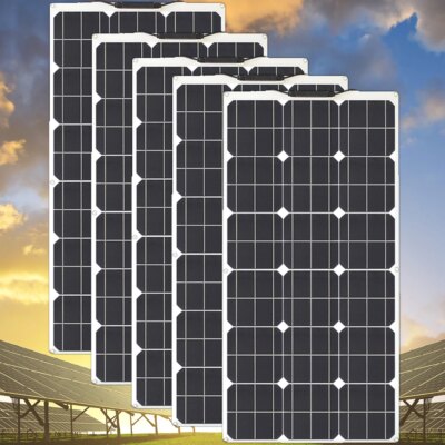Solar Panels  solar panel 100 watt Portable Power kit Flexible Charging Outdoor Cells For Home Camping 100W 200W 300W 400W 1000W