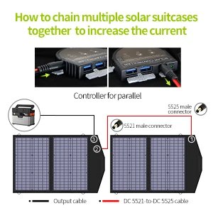 ALLPOWERS Portable Solar Panel 18V Foldable Solar Panel Kit with Solar Output Waterproof IP66 Solar Charger for RV Laptops Camp