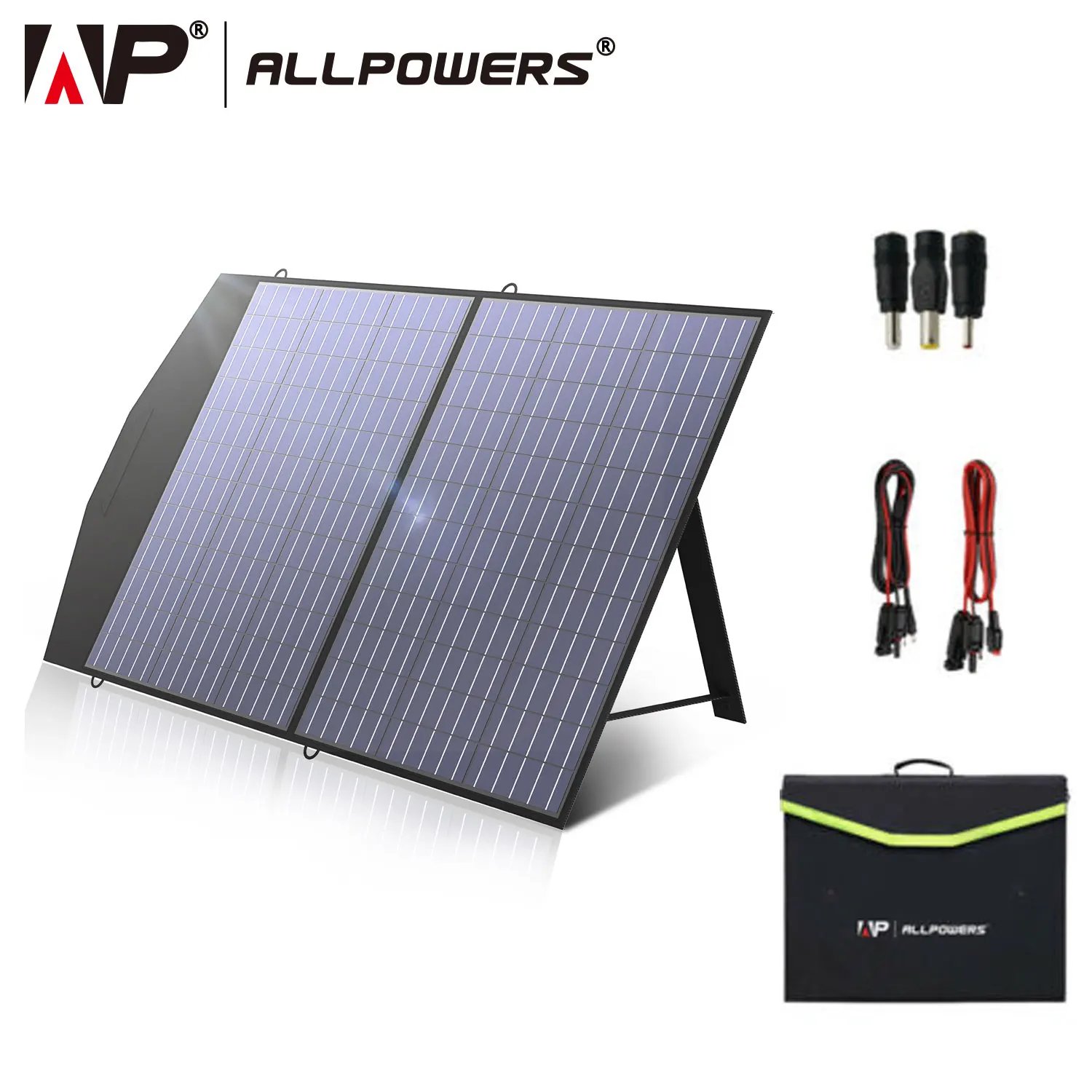 ALLPOWERS Portable Solar Panel 18V Foldable Solar Panel Kit with Solar Output Waterproof IP66 Solar Charger for RV Laptops Camp