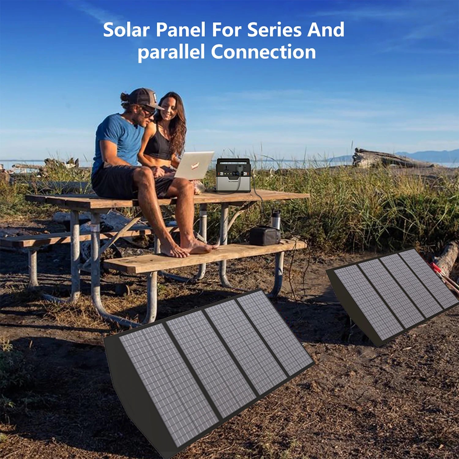 ALLPOWERS Portable Solar Panel 18V Foldable Solar Panel Kit with Solar Output Waterproof IP66 Solar Charger for RV Laptops Camp