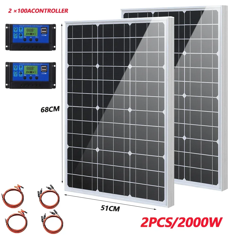 3000W Solar Panel 18V High Efficiency 3KW Portable Power Bank Flexible Charging Outdoor Solar Cells For Battery Home RV Camping