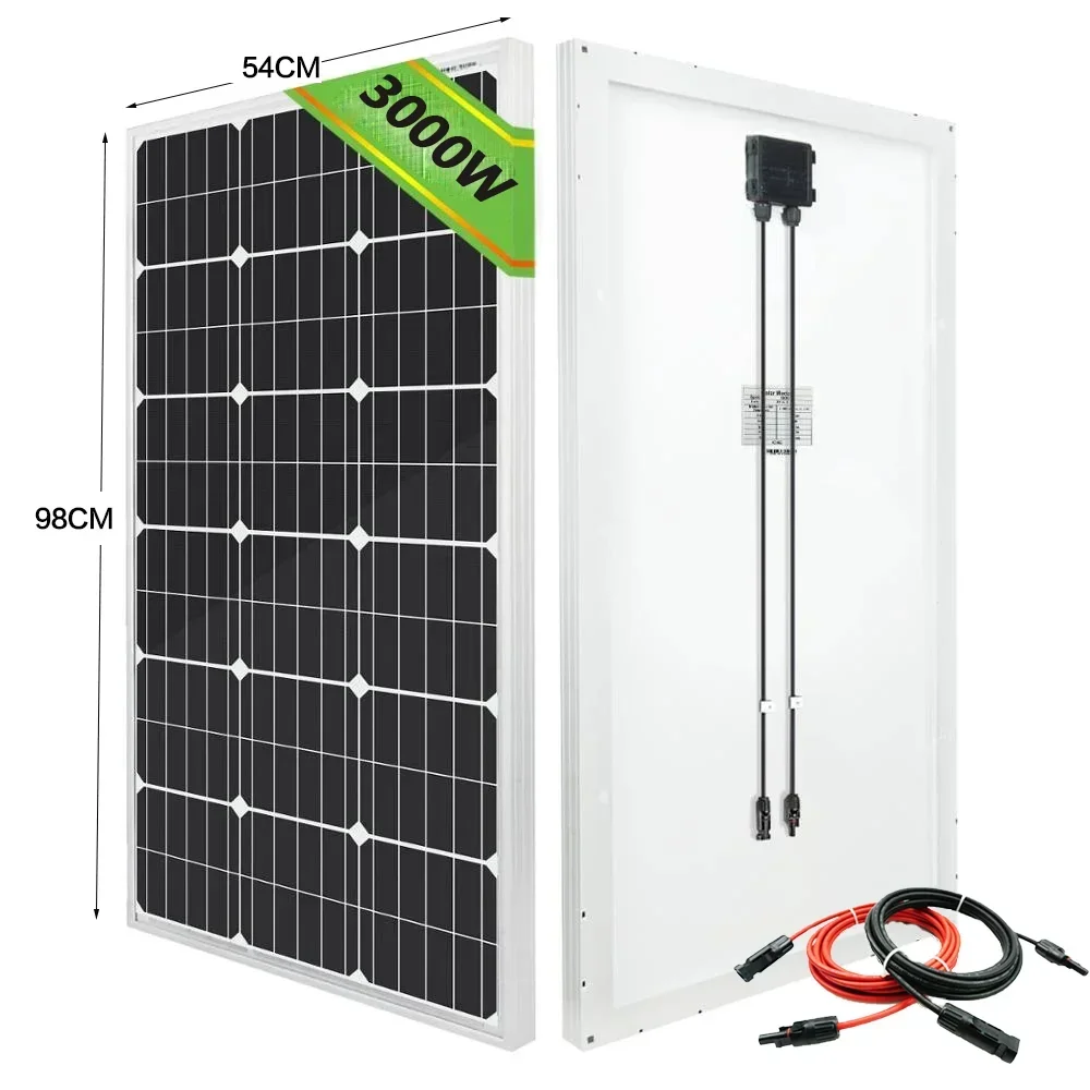 3000W Solar Panel 18V High Efficiency 3KW Portable Power Bank Flexible Charging Outdoor Solar Cells For Battery Home RV Camping