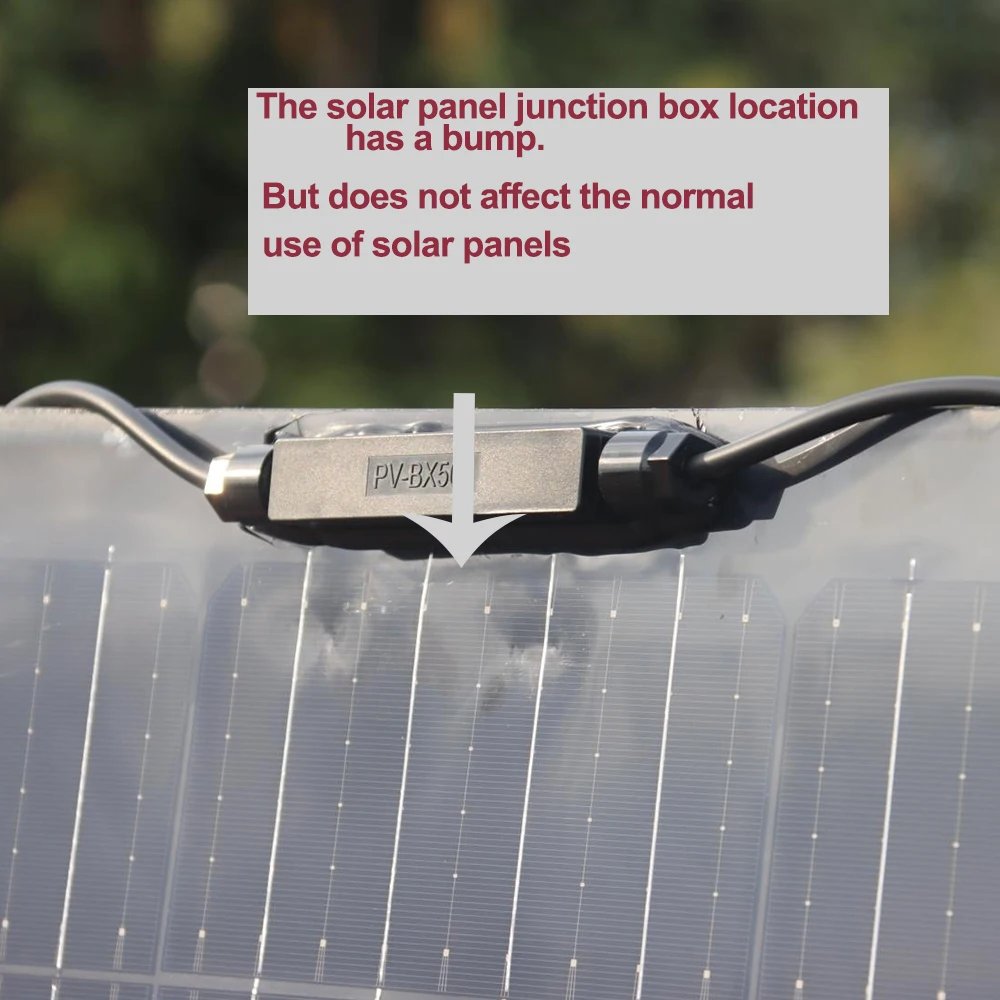 Flexible Solar Panel 200W 100W 19.8V Monocrystalline Charger Off-Grid 12V /24V Battery RV Boat Cabin Van Car Trailer (Front Bump