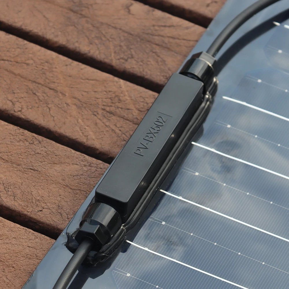 Flexible Solar Panel 200W 100W 19.8V Monocrystalline Charger Off-Grid 12V /24V Battery RV Boat Cabin Van Car Trailer (Front Bump