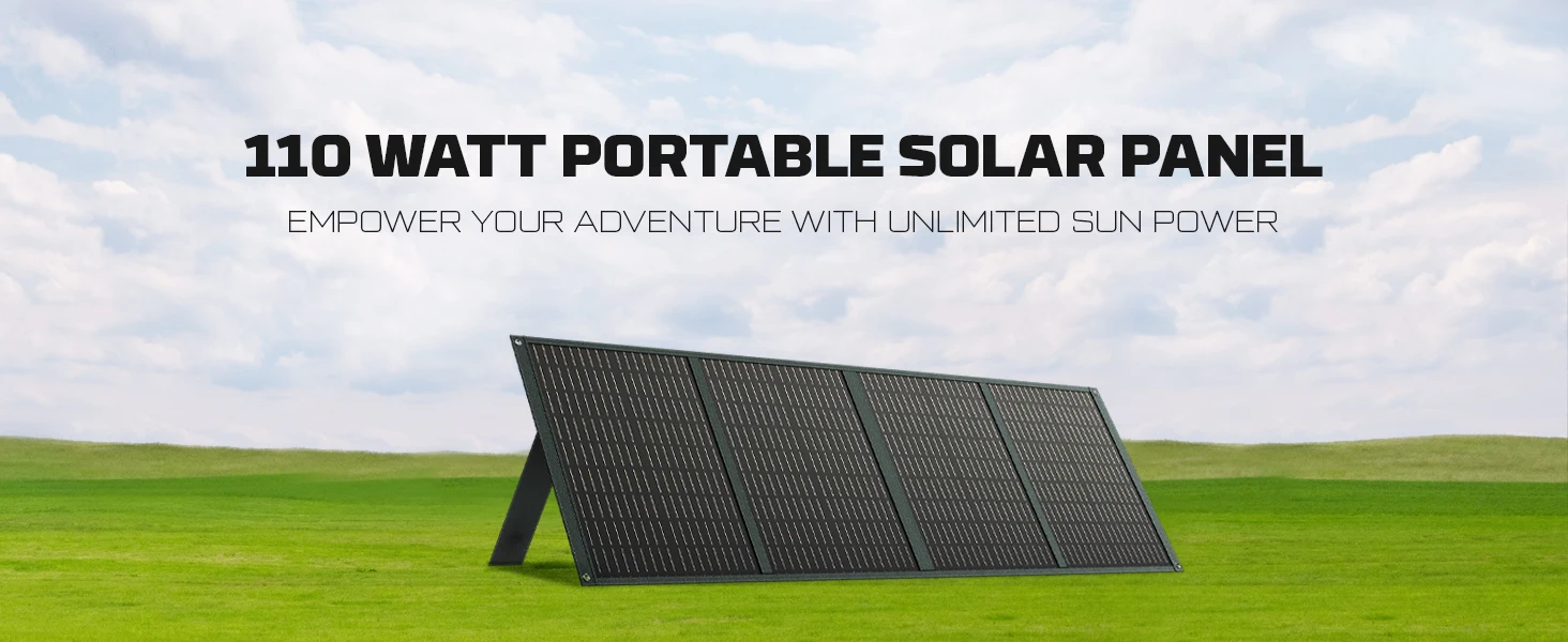 POWERWIN PWS110 Foldable Solar Panel Battery Charger Flexible 18V 110W ETFE 24% Efficiency Voltage Regulator Fast QC Output RV