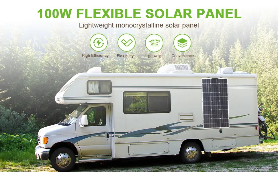 12V Flexible Solar Panel 100W 200W 300W Monocrystalline Waterproof Bendable Best Solar Panel system for Outdoor China