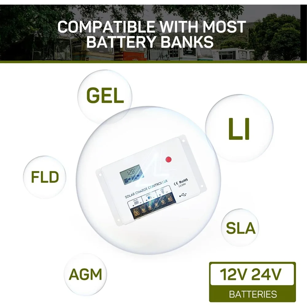 Starter 400W 30PWM Controller 4 Pieces monocrystalline Silicon Glass Set