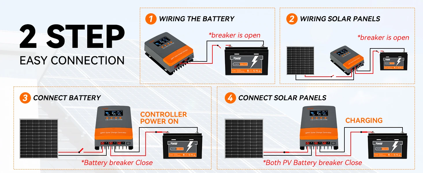 PowMr Parallel Controller MPPT 60A Solar Charge Controller 12V 24V 36V 48V Battery Regulator For Lithium LiFePo4 Lead-Acid PowMr Parallel Controller MPPT 60A Solar Charge Controller 12V 24V 36V 48V Battery Regulator For Lithium LiFePo4 Lead-Acid