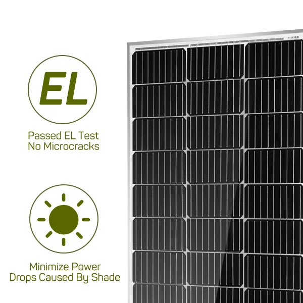 HQST 100 Watt 12 Volt 9BB Cell RV Solar Panel Kit w/ 30 Amp PWM Charge Controller, Adaptor Kit, Tray Cables, Mounting Z Brackets